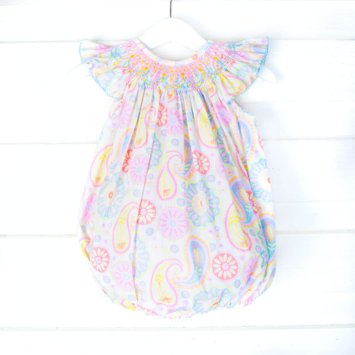 Geometric Smocked Paisley Bubble
