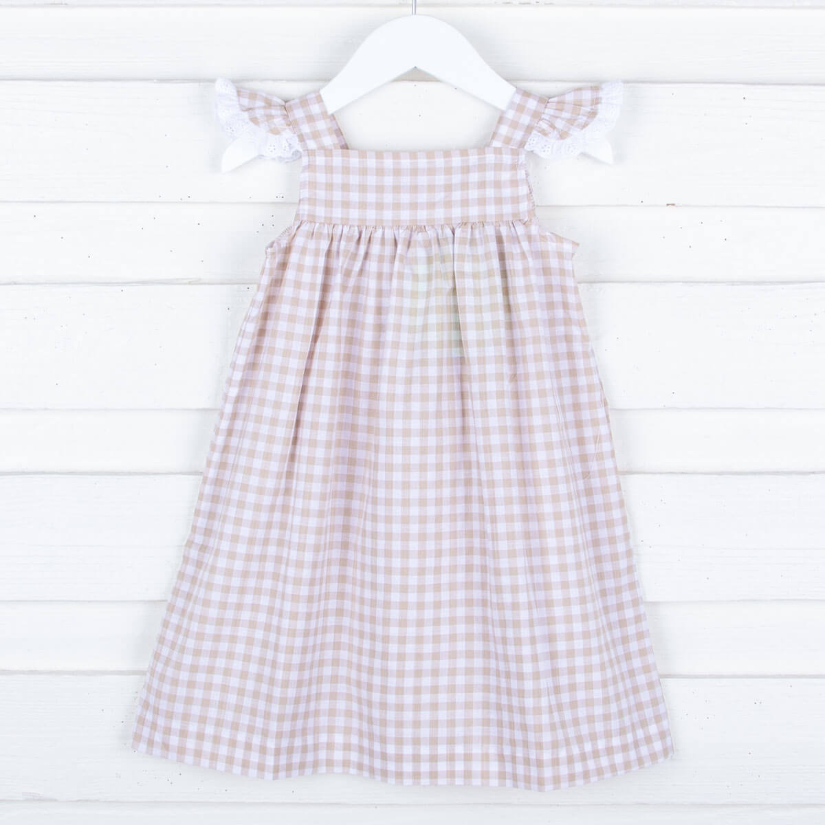 Khaki Gingham Amy Dress
