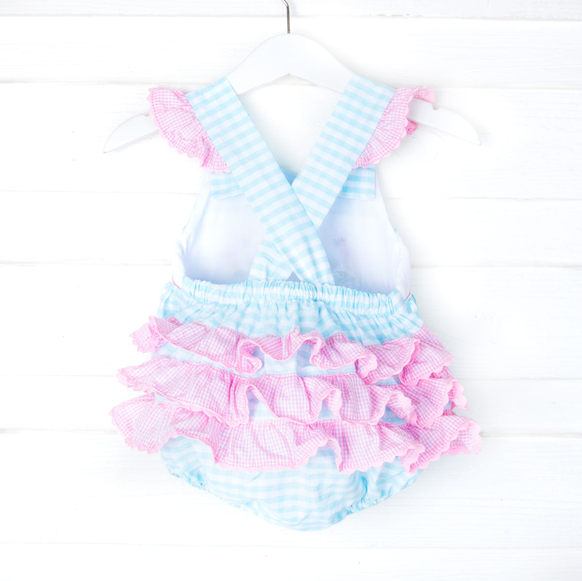 Flamingo Smocked Aqua Leah Bubble