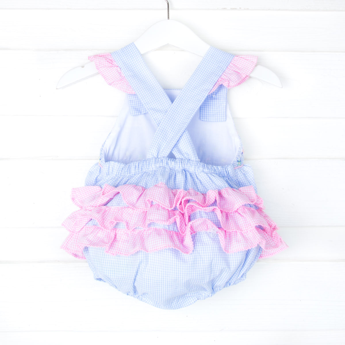 Geometric Floral Smocked Leah Bubble