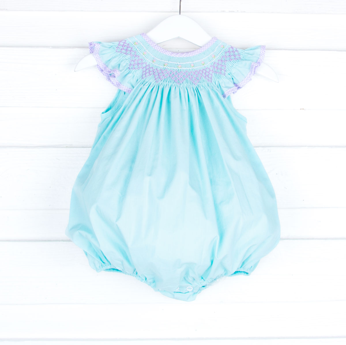 Geometric Smocked Aqua Bubble