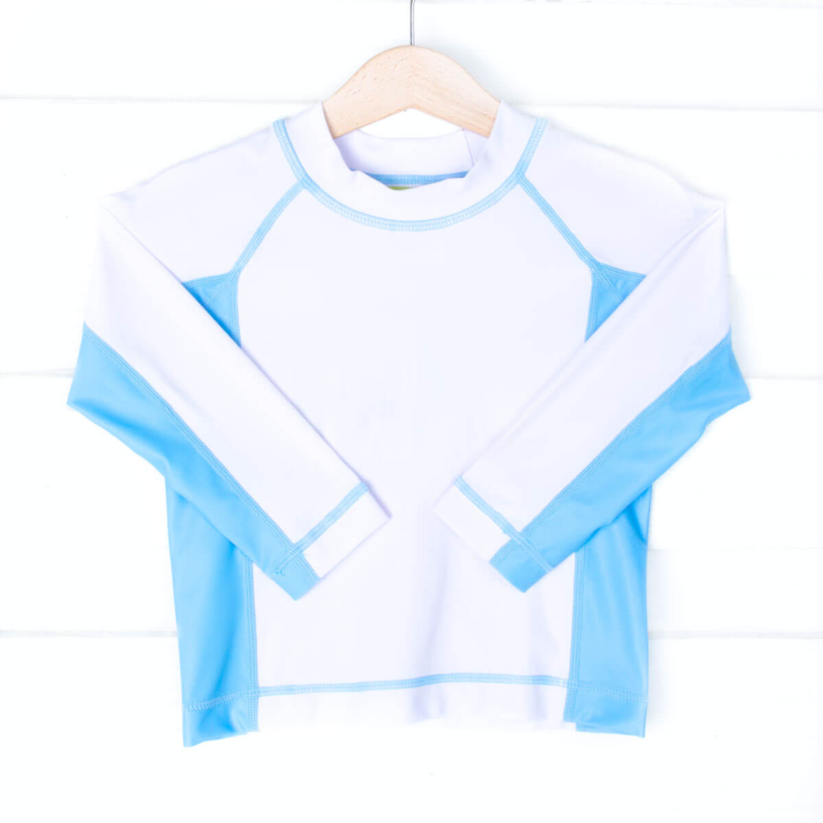 Long Sleeve Rash Guard White and Blue