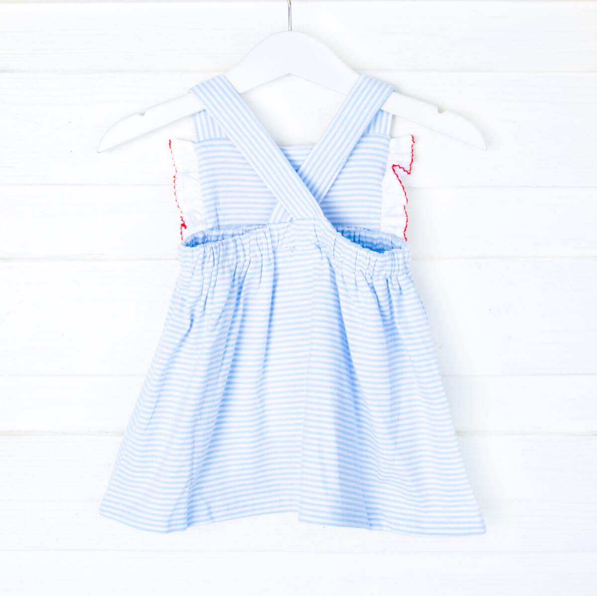 Flag Applique Light Blue Stripe Mia Dress