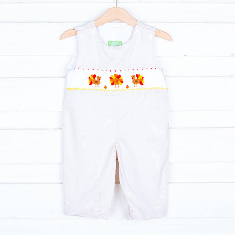 Smocked Turkey Khaki Gingham Longall