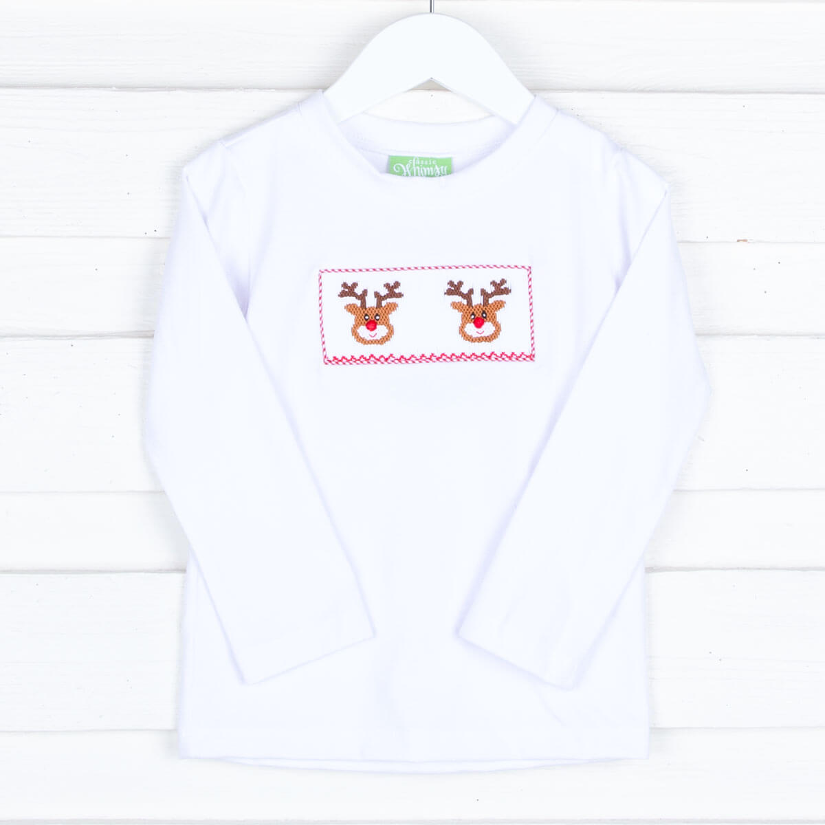 Reindeer Cheer Smocked Long Sleeve Shirt