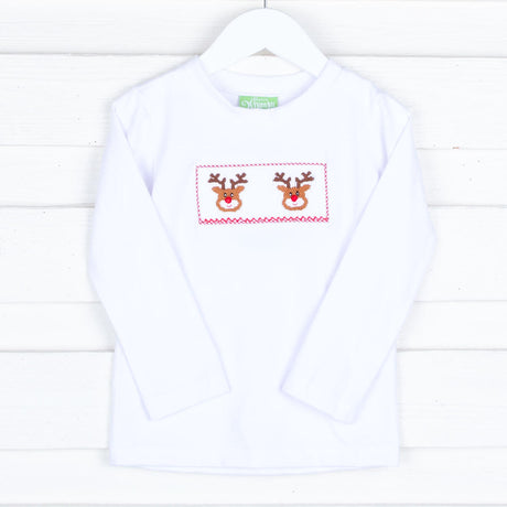 Reindeer Cheer Smocked Long Sleeve Shirt