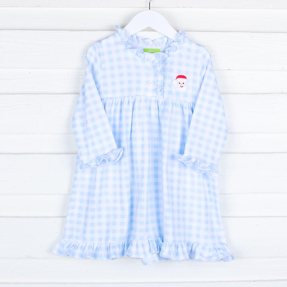 Blue Gingham Santa Play Dress