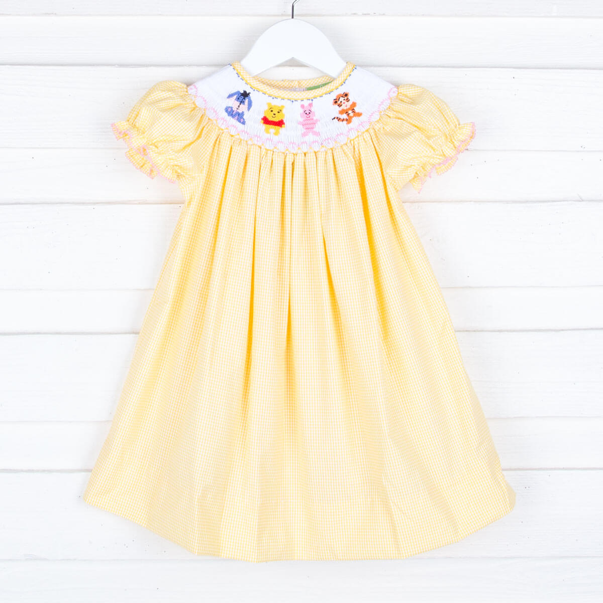 Pooh Bear Friends Smocked Bishop Dress