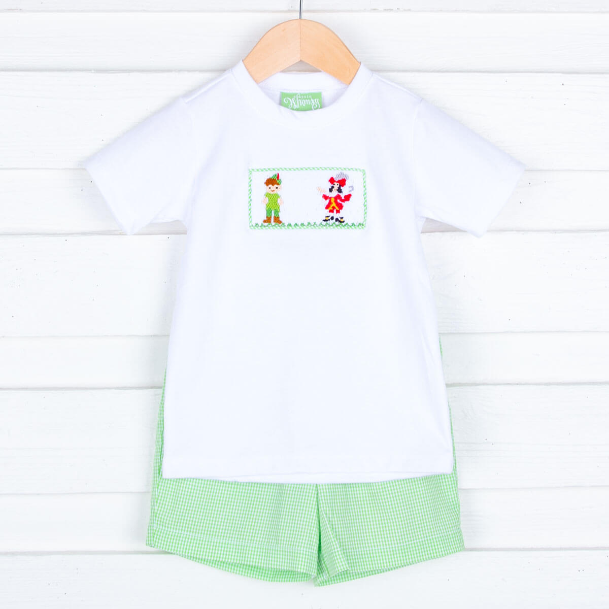 Neverland Friends Green Smocked Short Set