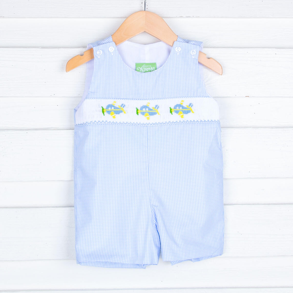 Light Blue Smocked Airplanes Jon Jon