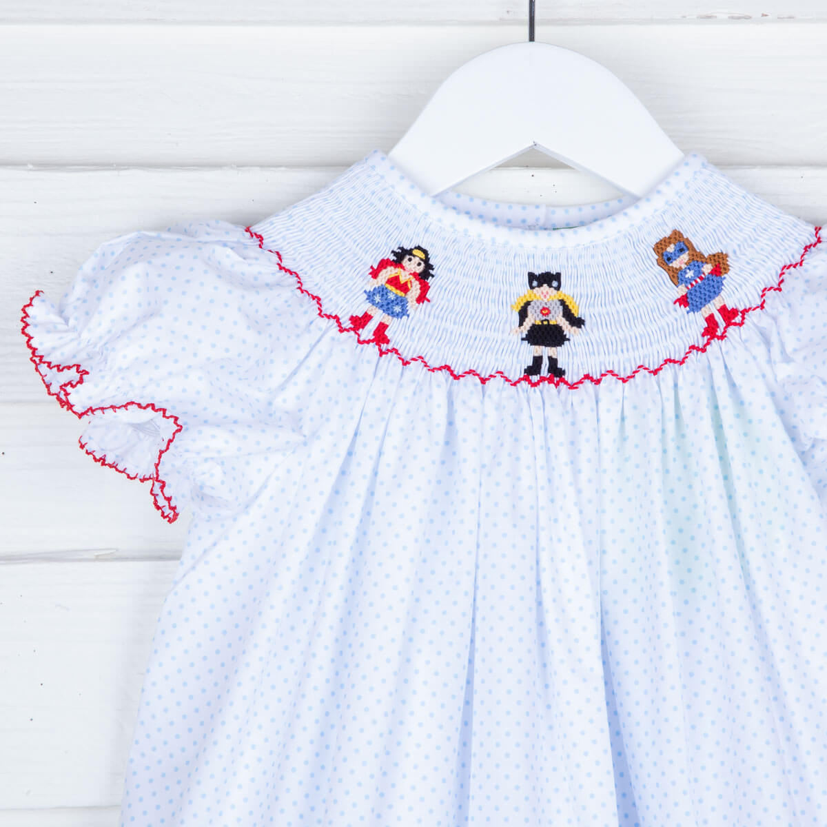 Superhero Smocked Light Blue Legging Set