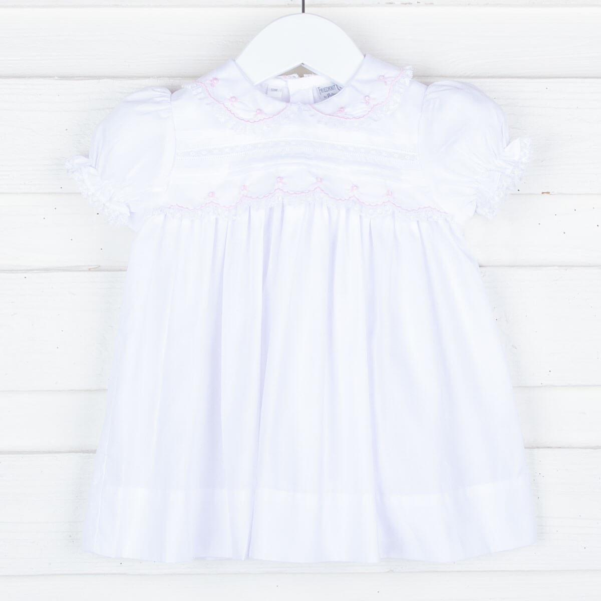 White Lace Trim Dress with Bloomer