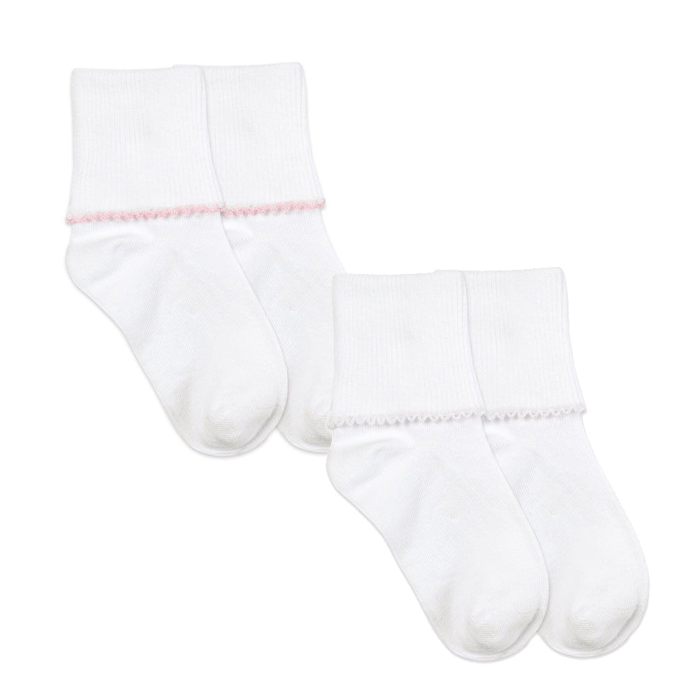 Smooth Toe Tatted Edge Turn Cuff Socks