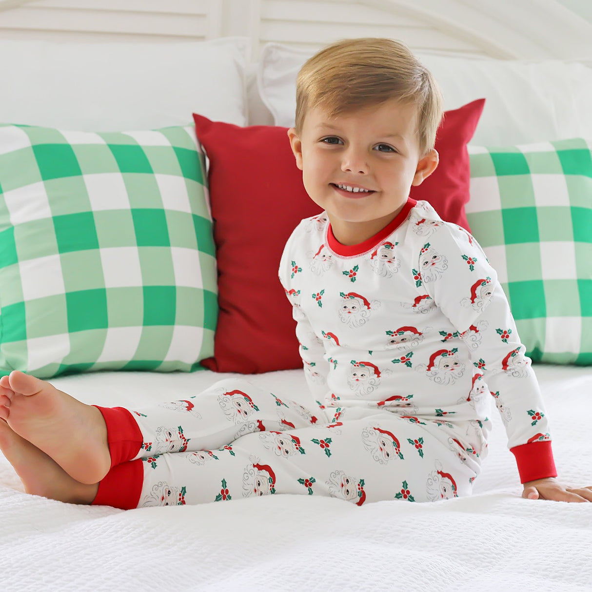Vintage Santa White Pajamas