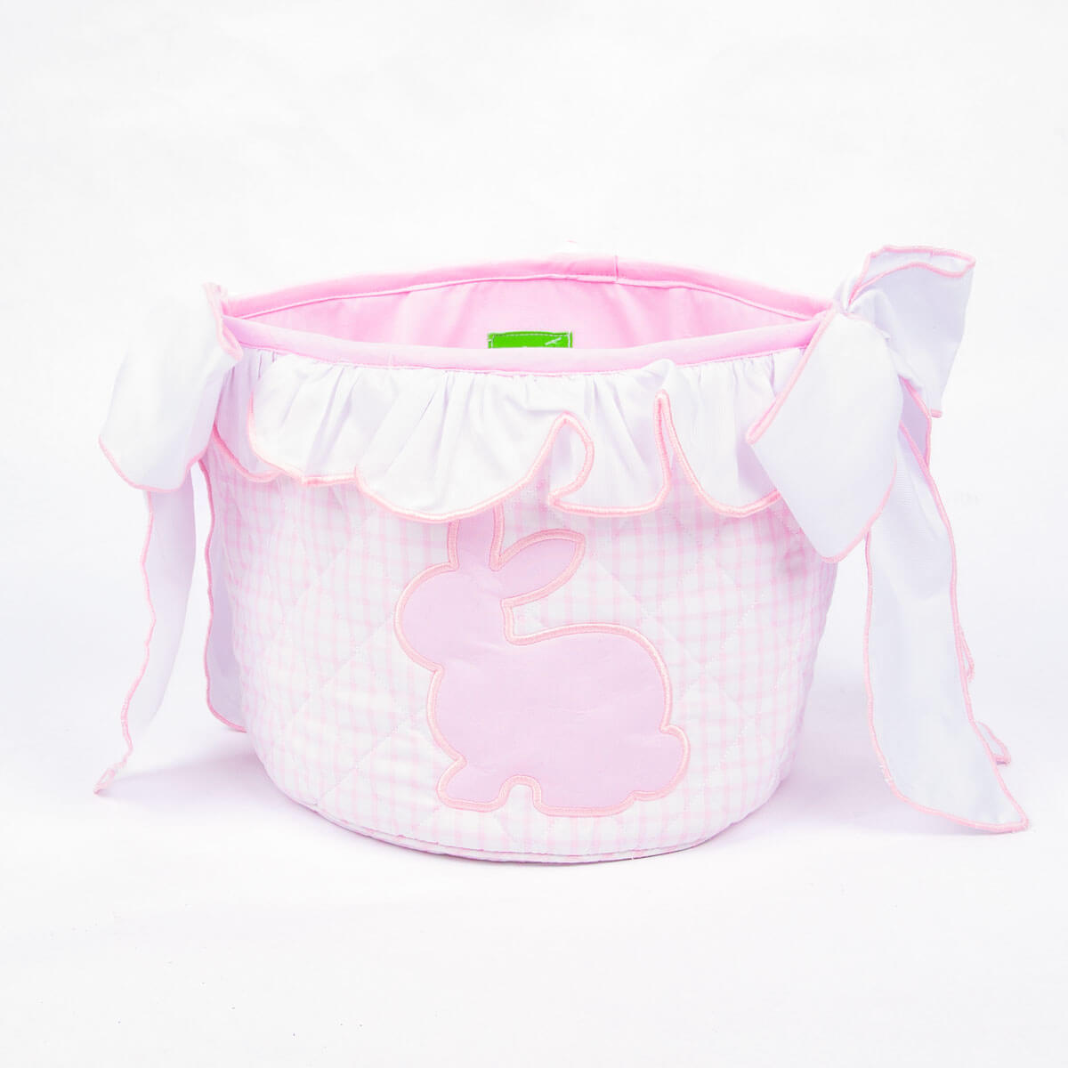 Pink Windowpane Bow Easter Basket