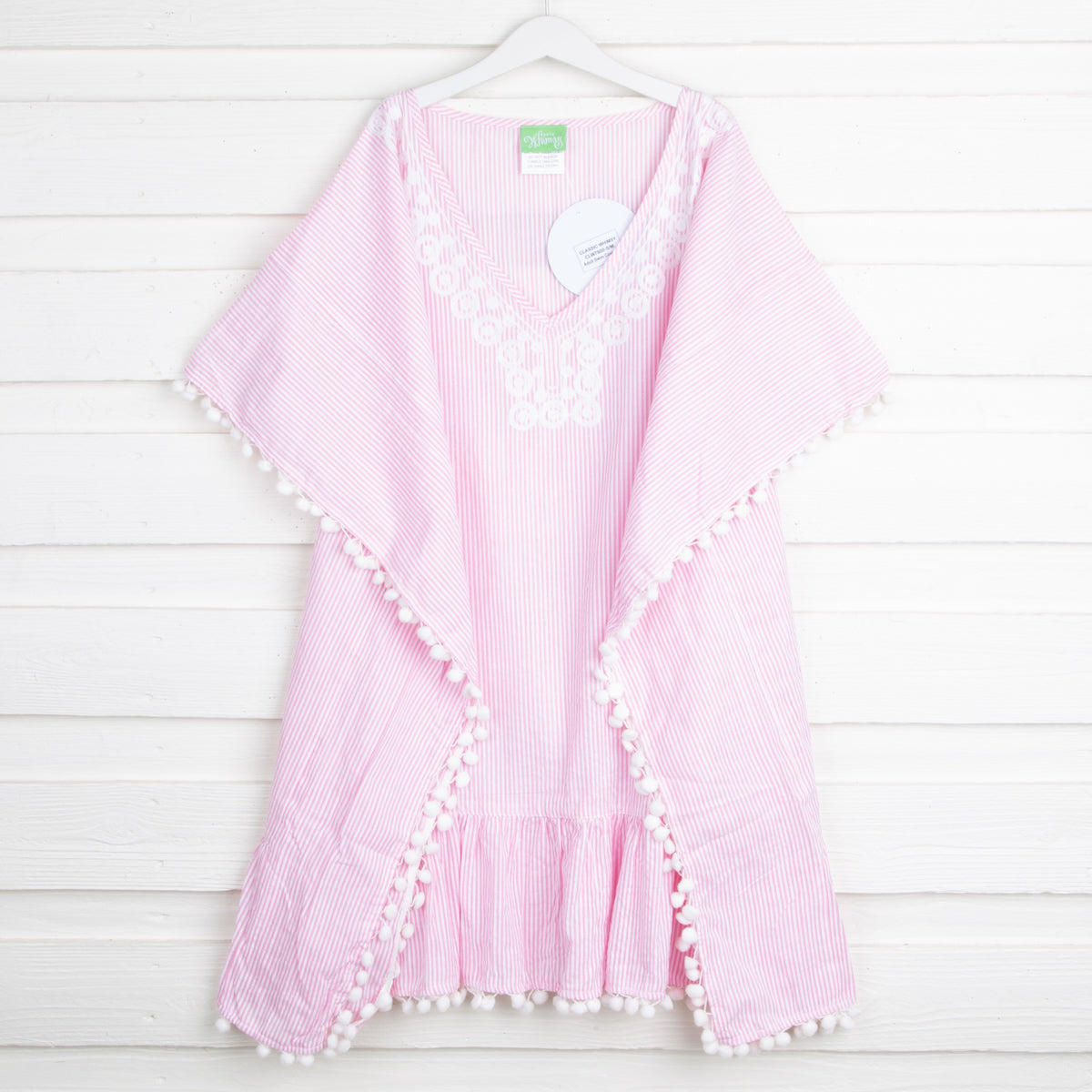 Women's Pink Stripe Seersucker Swim Cover-Up