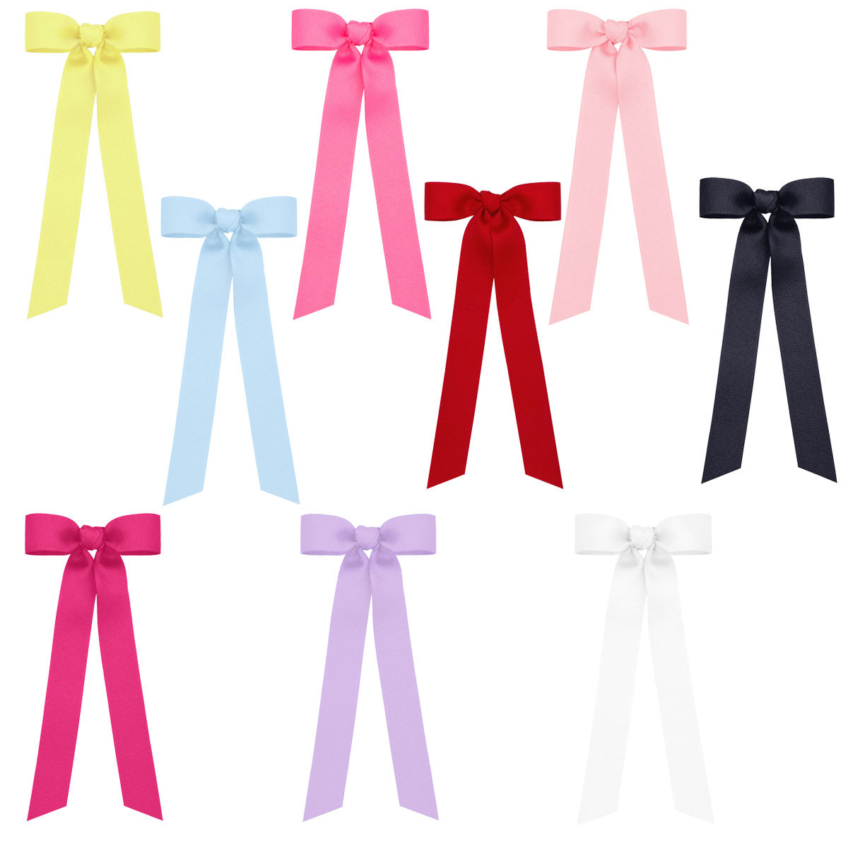 Grosgrain Hair Bowtie with Knot Streamer