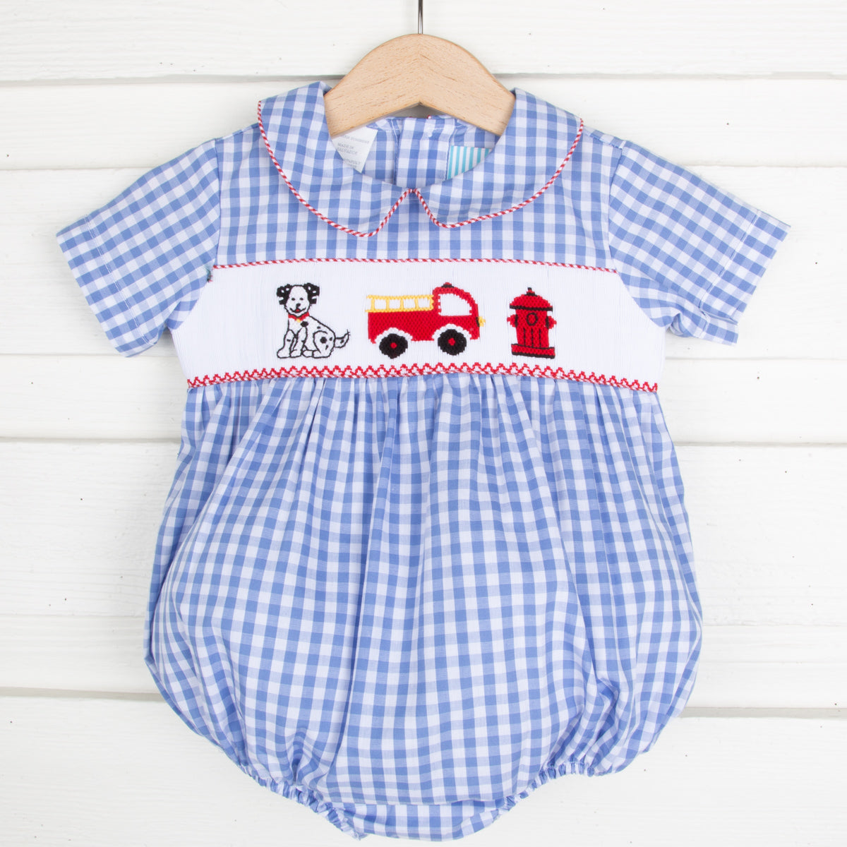 Bailey Boys Smocked Firetruck John John