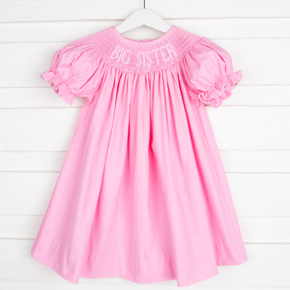Big Sister Smocked Pink Dress