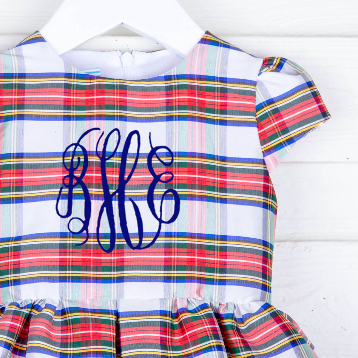 Festive Plaid Taffeta Sash Dress