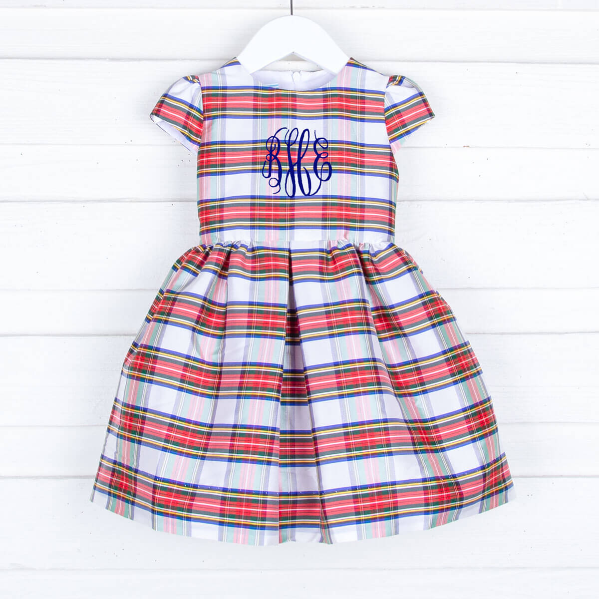Festive Plaid Taffeta Sash Dress