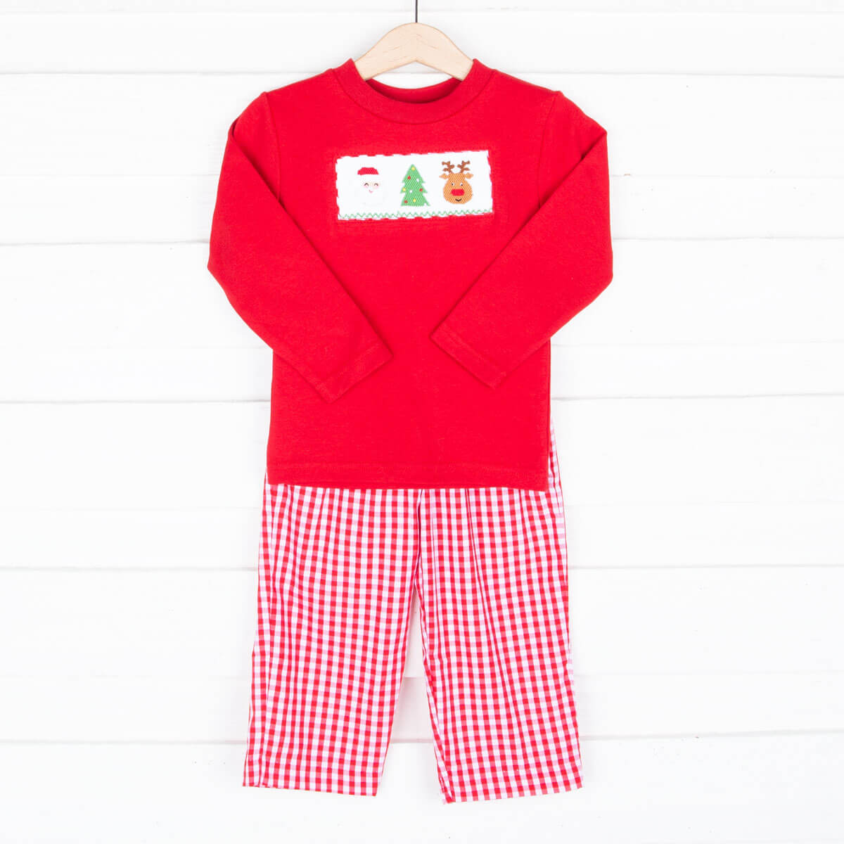 Christmas Smocked Pant Set