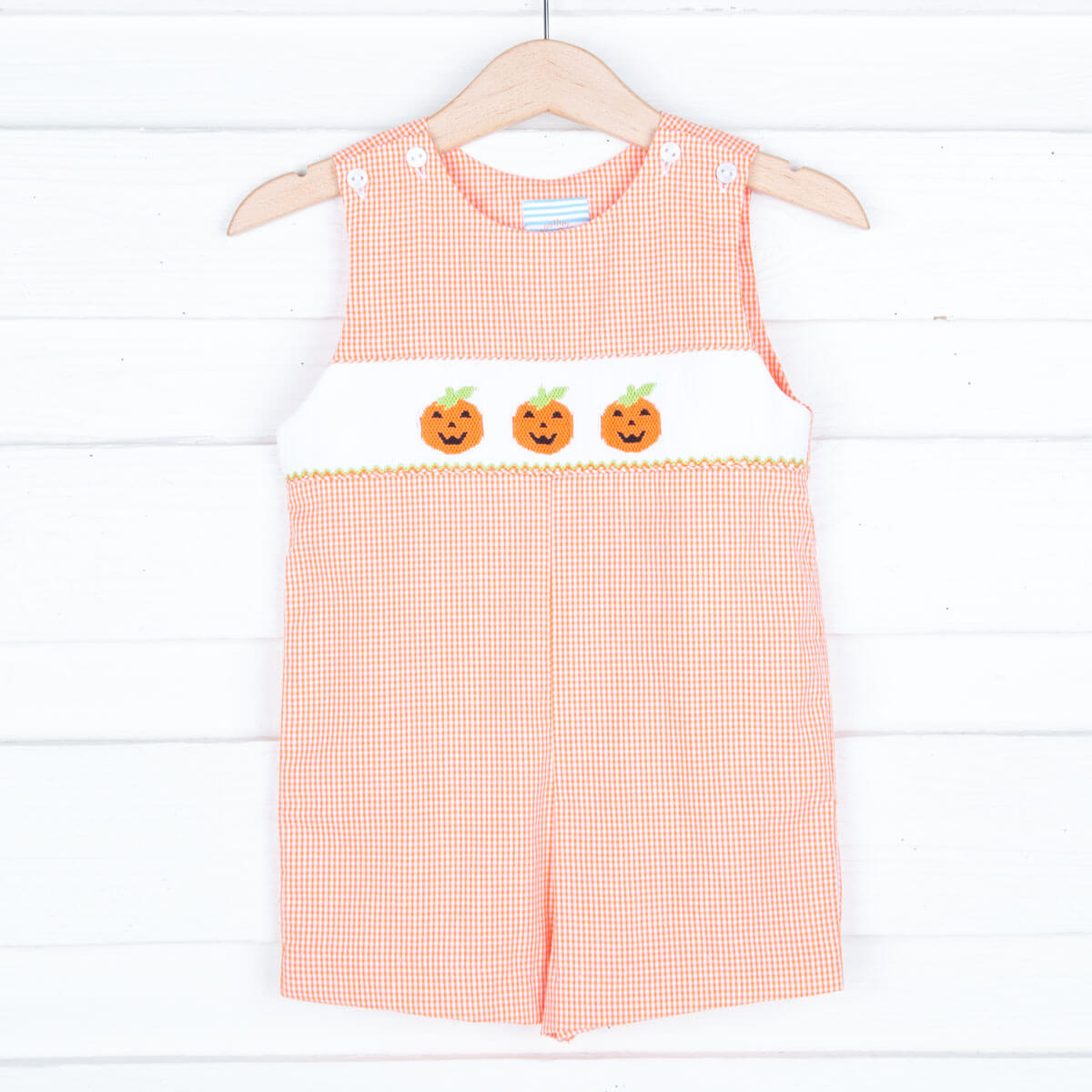 Smocked Jack O'Lantern Orange Jon Jon