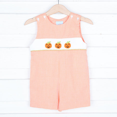Smocked Jack O'Lantern Orange Jon Jon