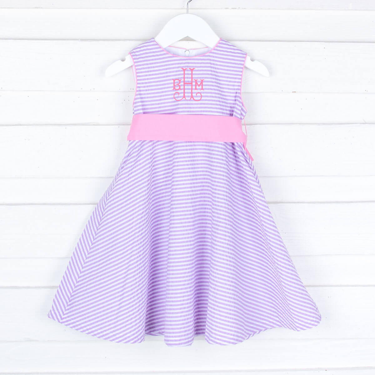 Purple Stripe Sash Dress