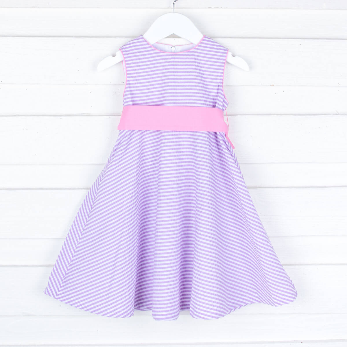 Purple Stripe Sash Dress