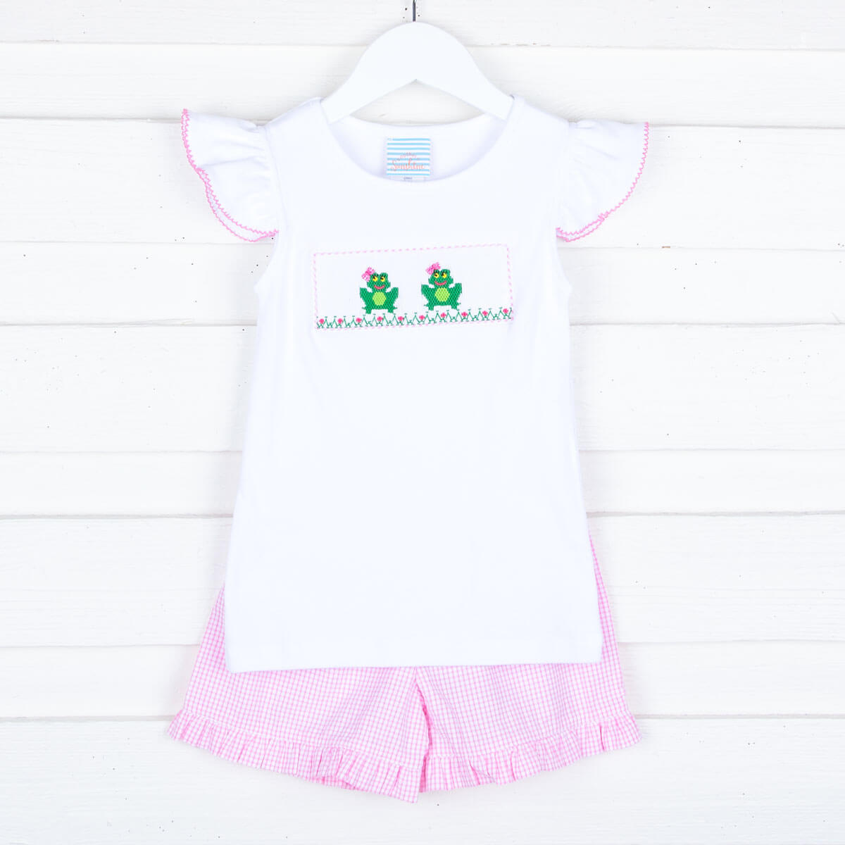 Smocked Frogs Ruffle Short Set