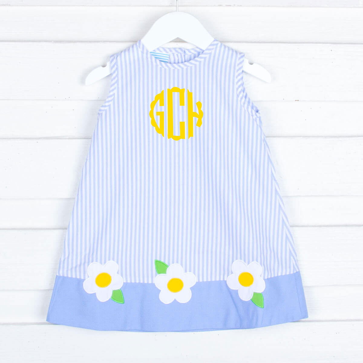 Blue Daisy Stripe Dress