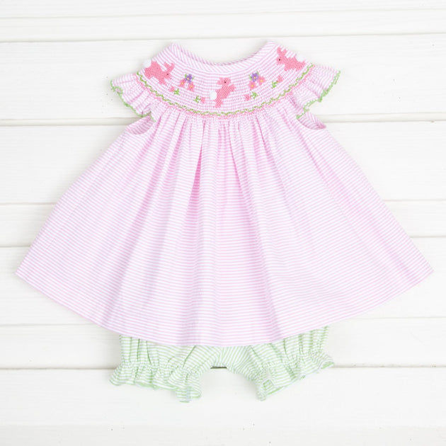 Sweet island character hand smocked bloomer set