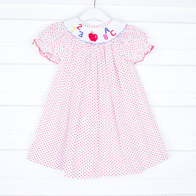 ABC Smocked Dotted Dress