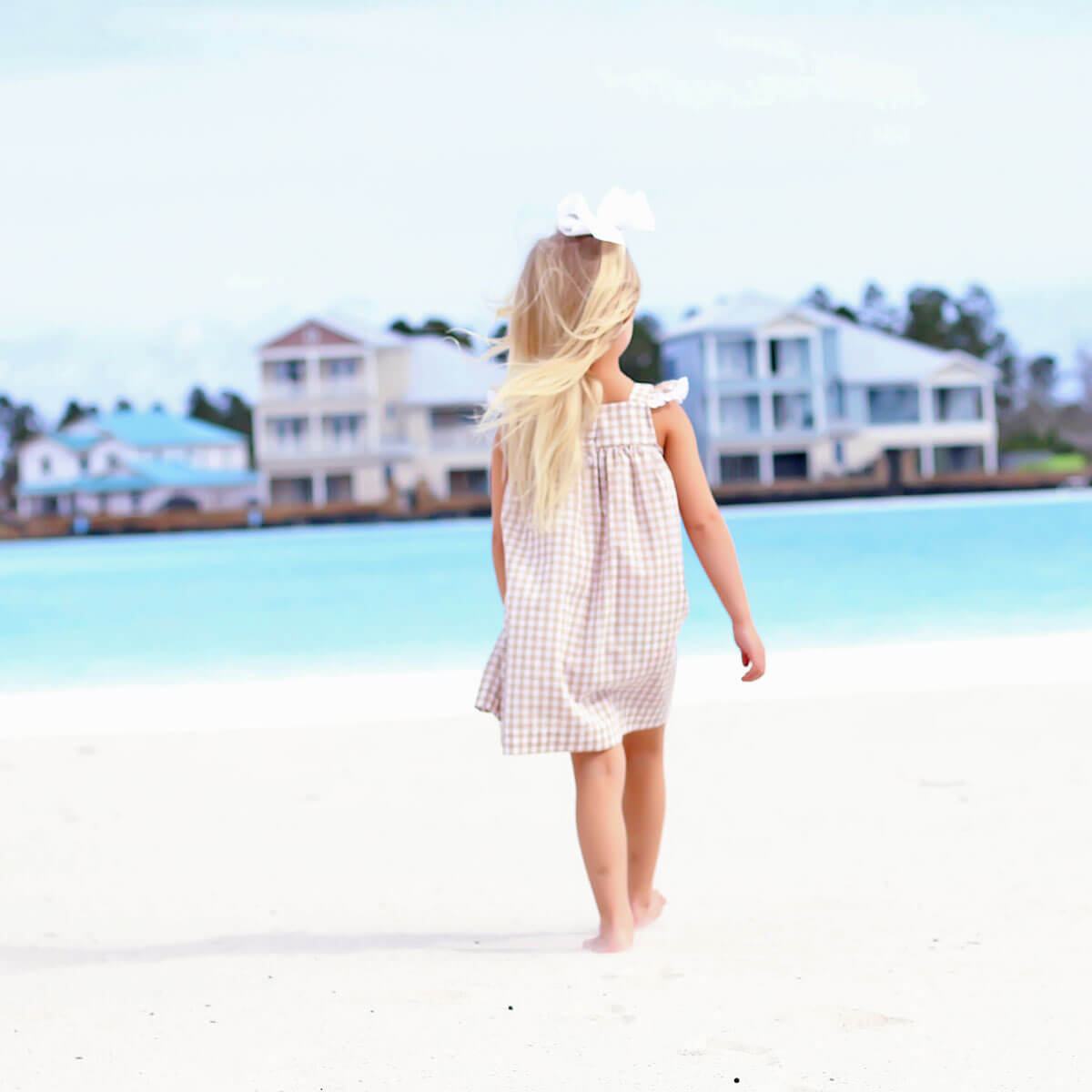 Khaki Gingham Amy Dress