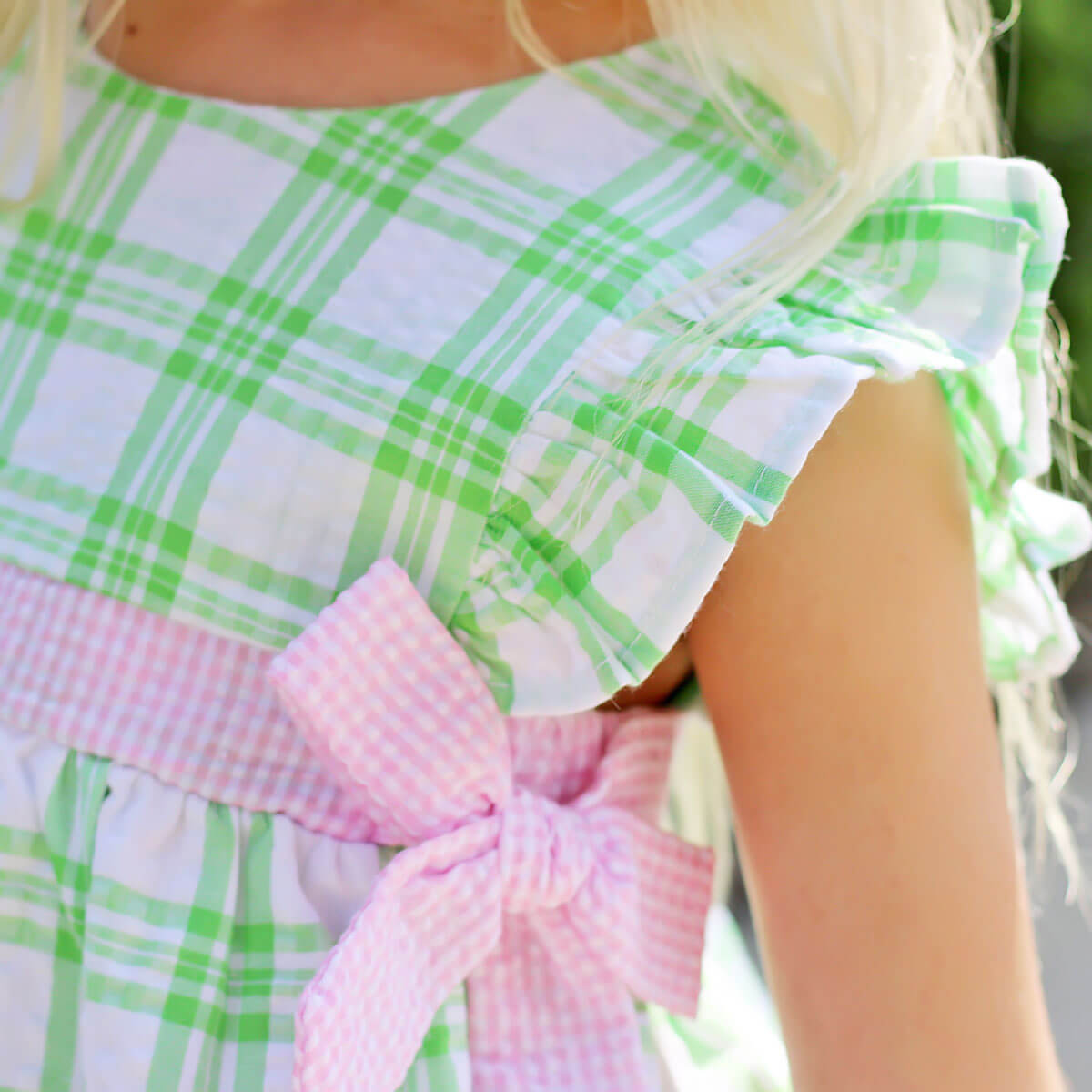 Lime Green Plaid Avery Short Set