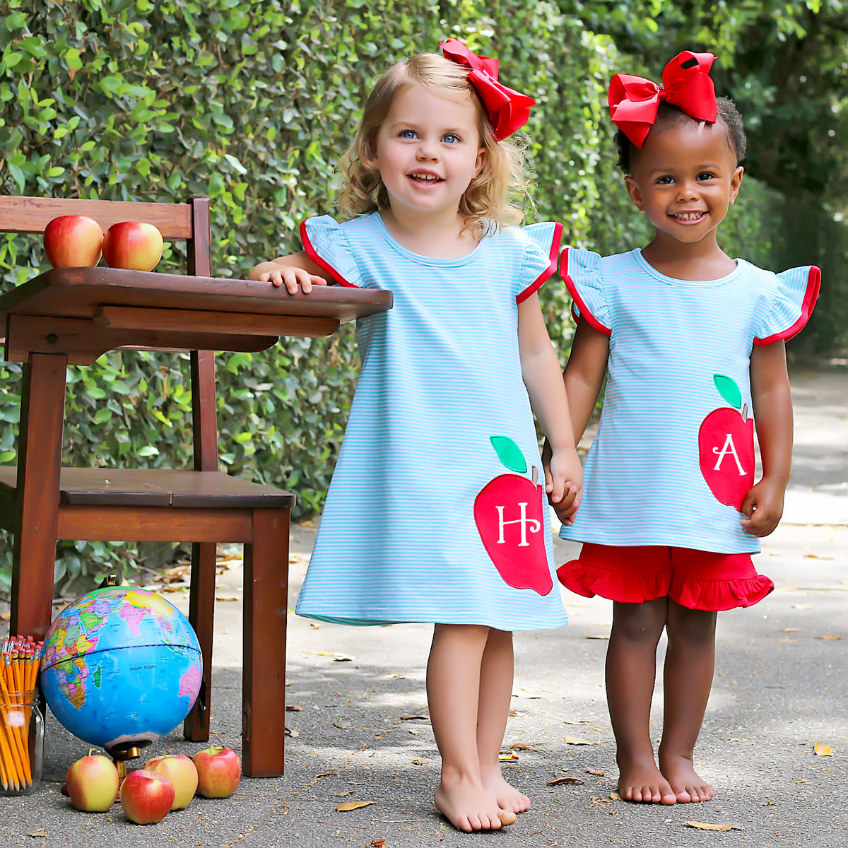 Aqua Stripe Apple Milly Dress