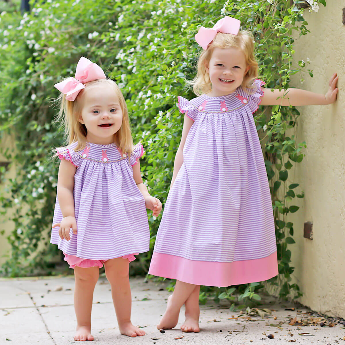 Purple Bunny Bum Smocked Bloomer Set