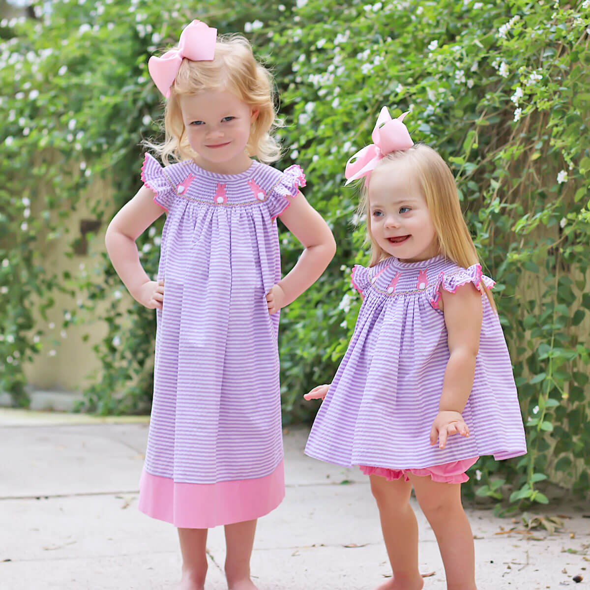 Purple Bunny Bum Smocked Bloomer Set
