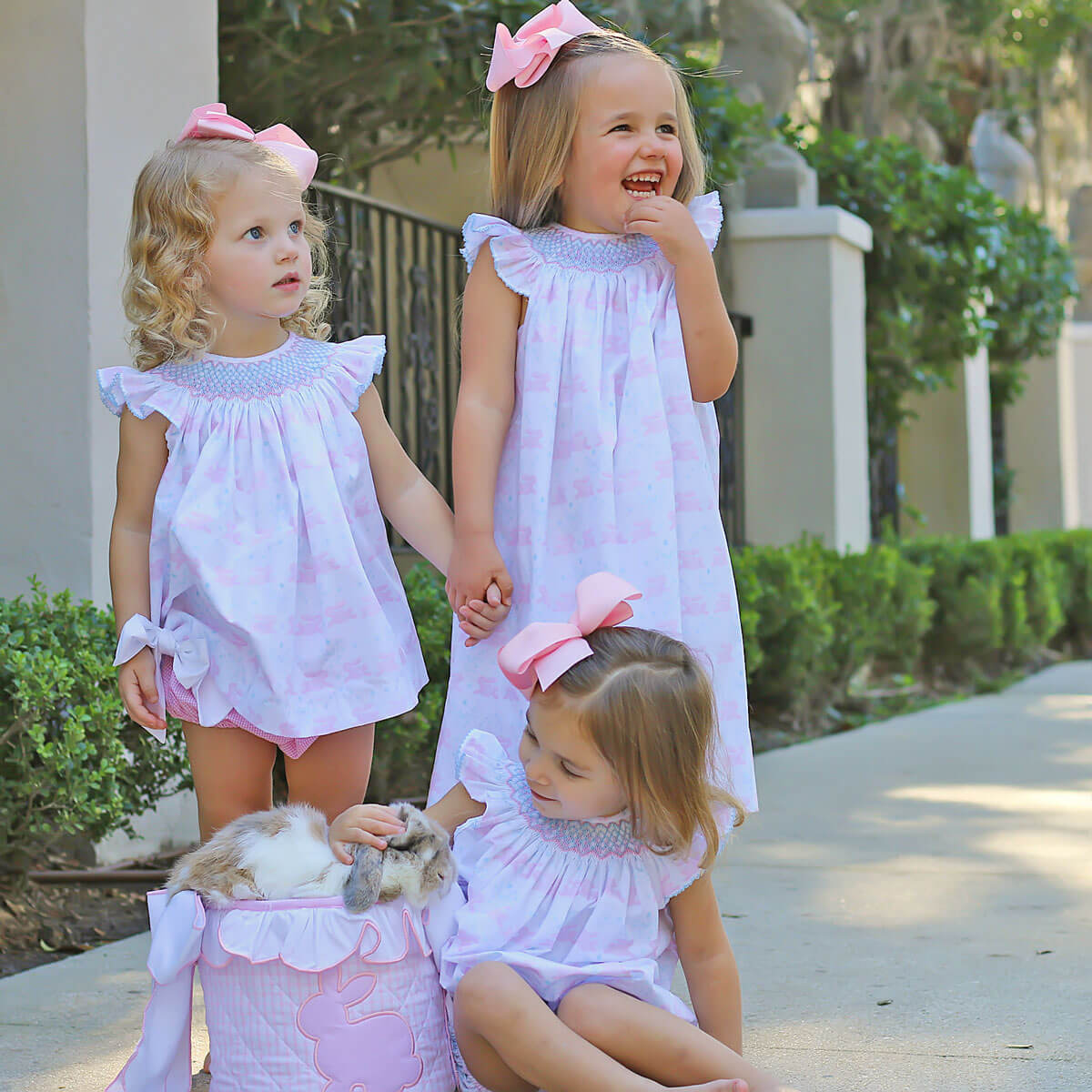 Geometric Smocked Bunny Bloom Bubble