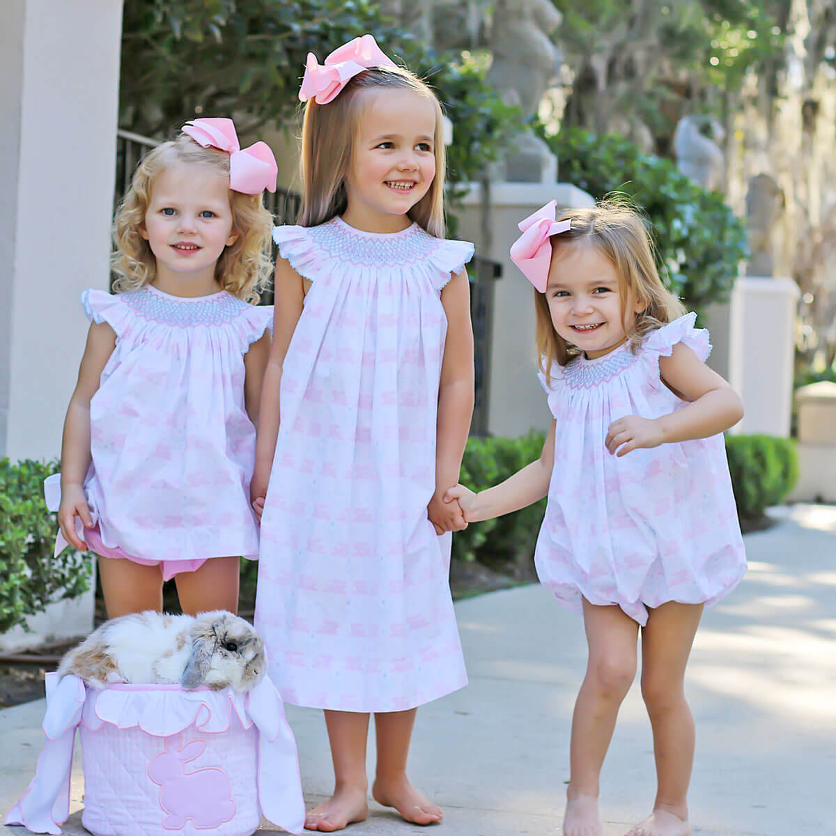 Geometric Smocked Bunny Bloom Bloomer Set