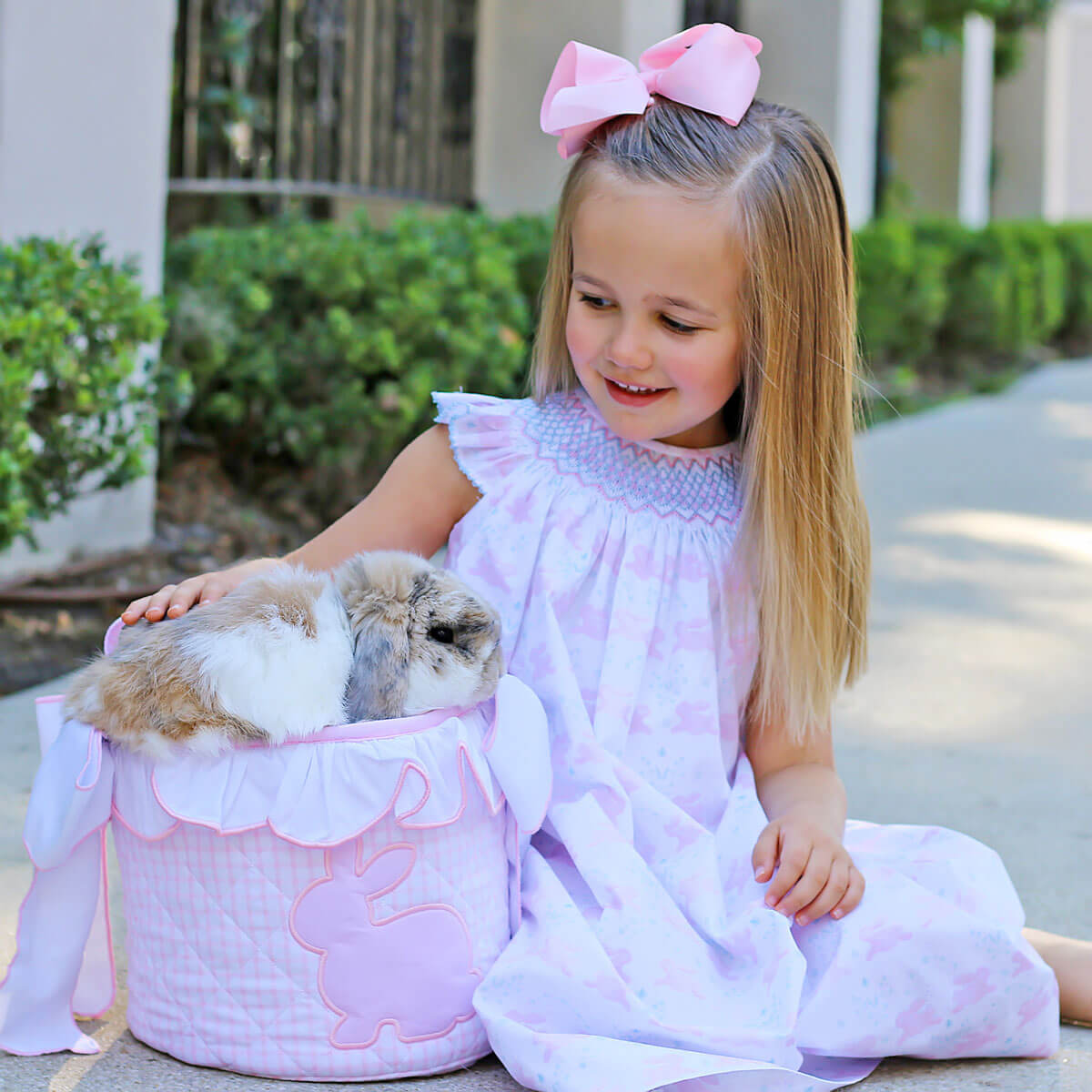 Geometric Smocked Bunny Bloom Dress