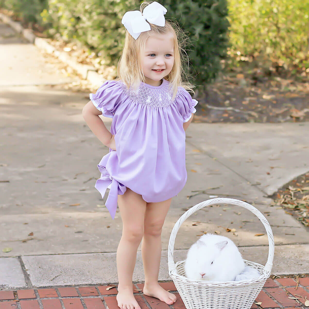 Cottontail Smocked Bloomer Set Lavender Pique