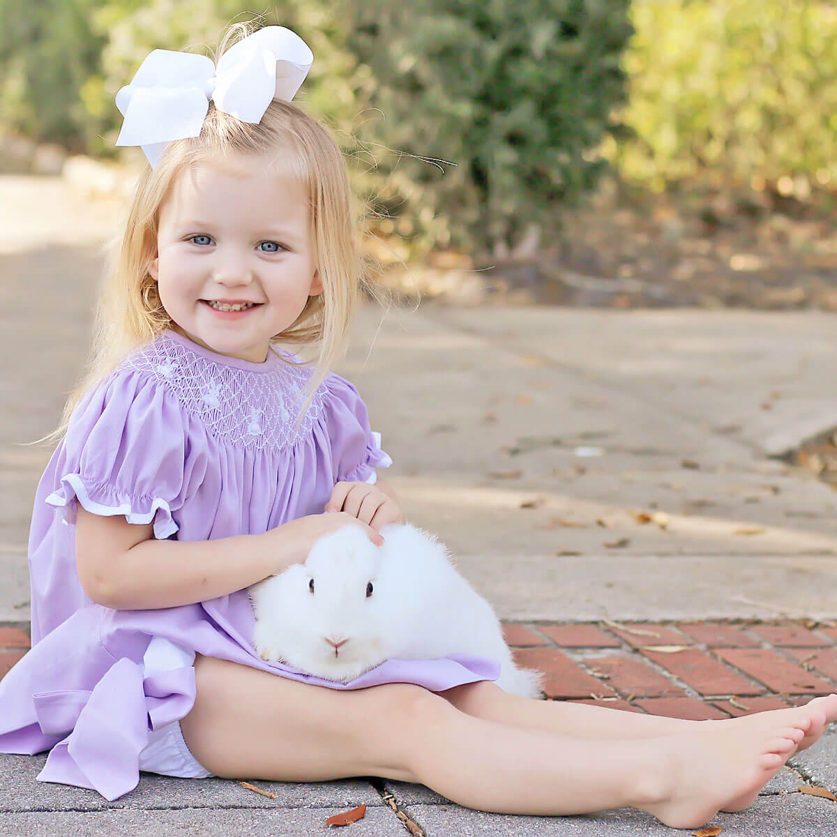 Cottontail Smocked Bloomer Set Lavender Pique