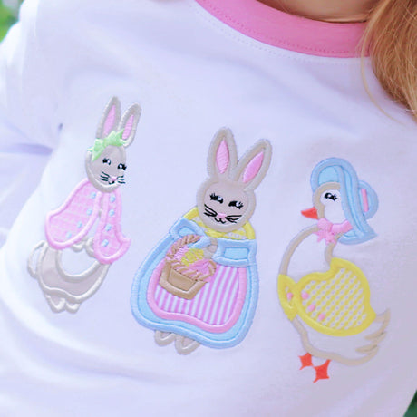 Storybook Rabbit Pink Stripe Pajamas