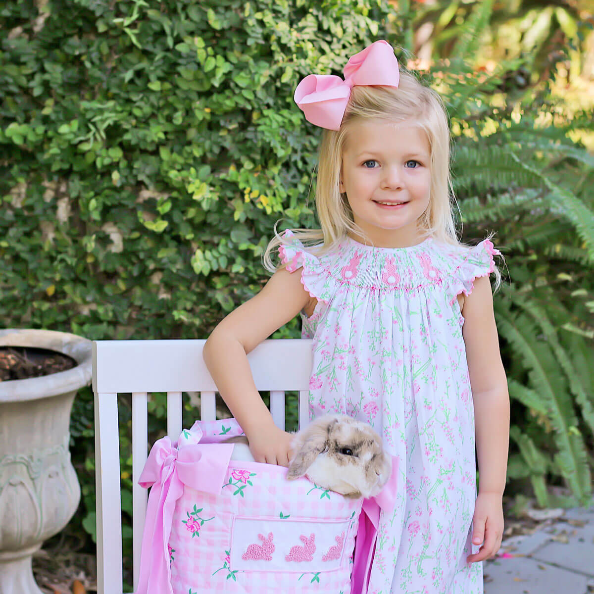 Bunny Smocked Spring Floral Dress