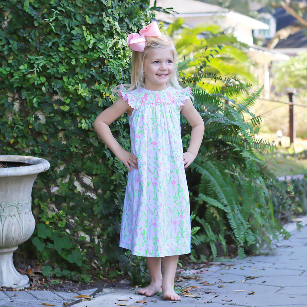 Bunny Smocked Spring Floral Dress