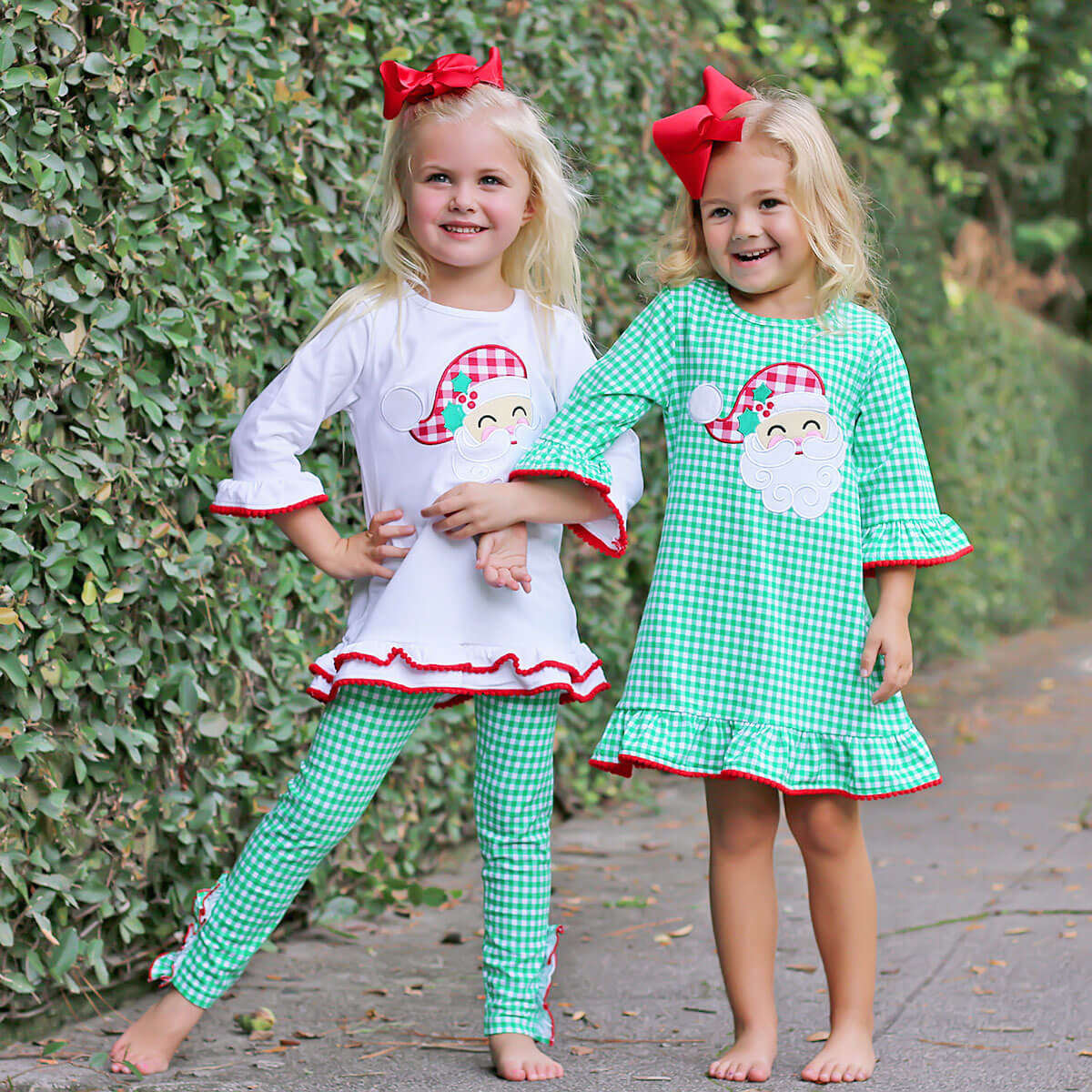 Happy Santa White and Green Milly Legging Set