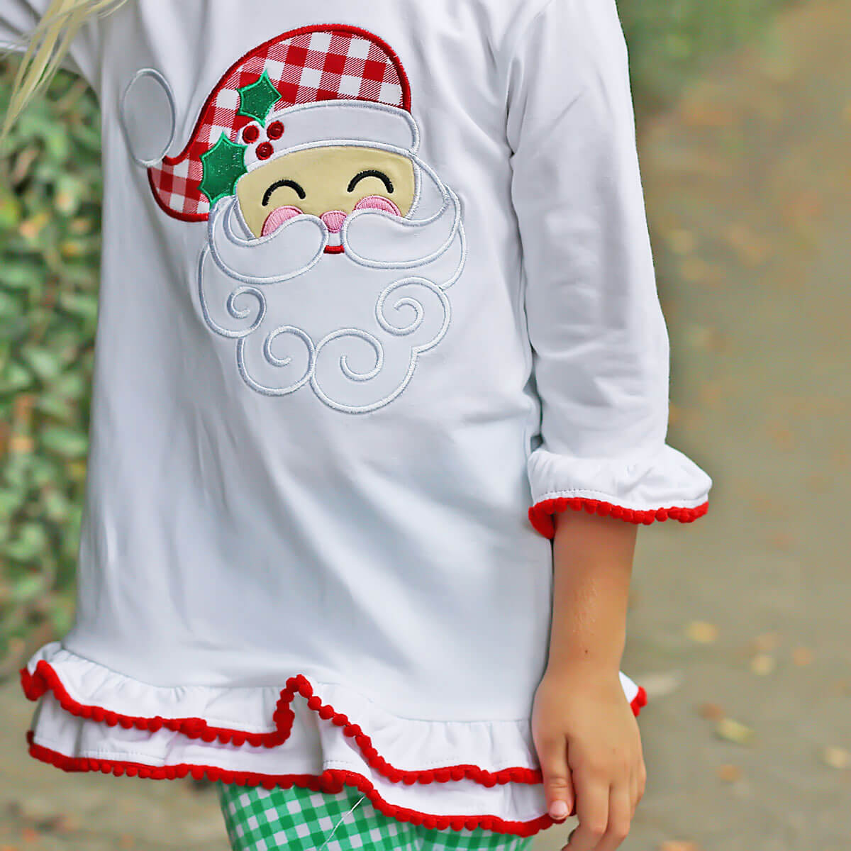 Happy Santa White and Green Milly Legging Set