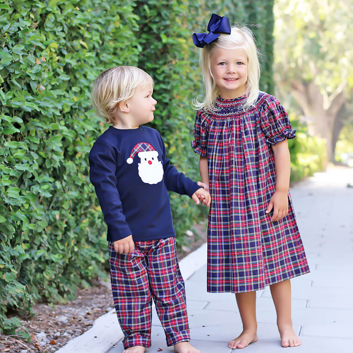 Santa Vermont Plaid Boy Pant Set